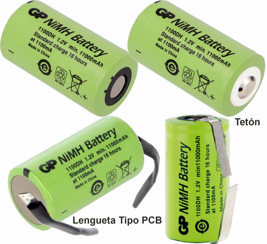 Bateria NI-MH Recargable D 1.2v.1100mA GP